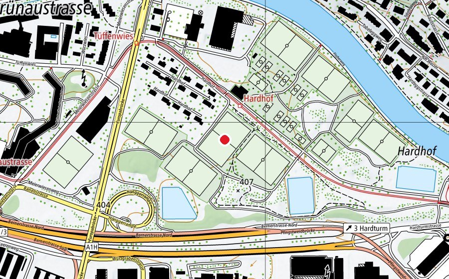 Mappa con la posizione di R7 (Campo sportivo)