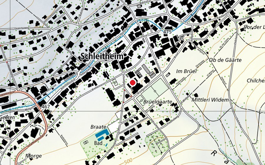 Mappa con la posizione di Randenhalle (Campo sportivo)