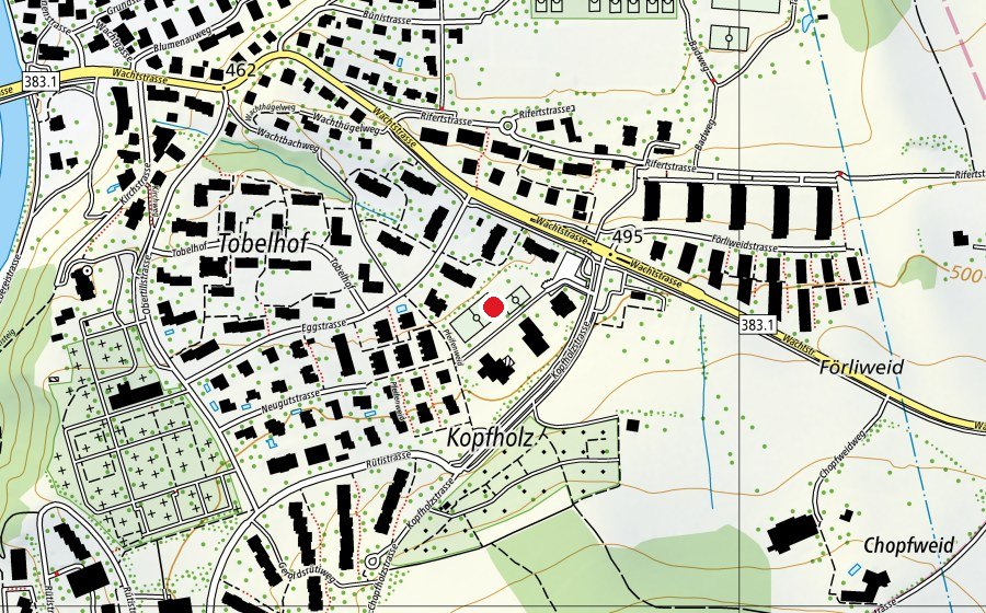 Carte indiquant l’emplacement de Rasenfeld / FCA Trainingsplatz (Terrain de sport)