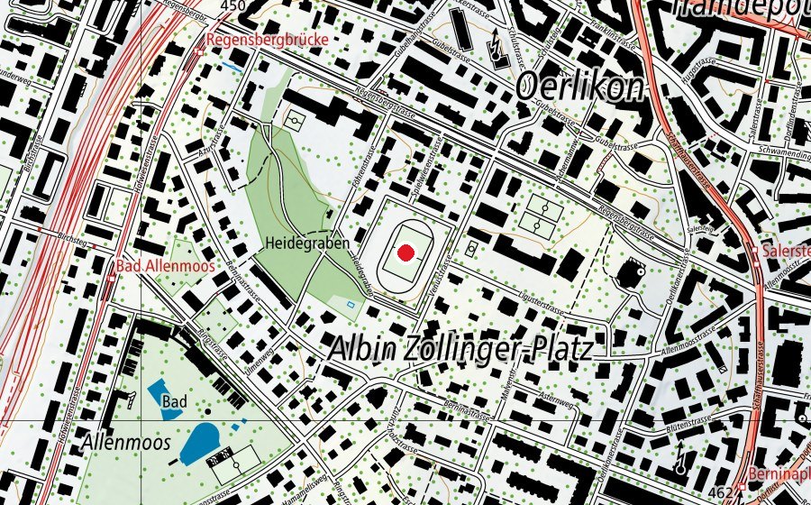 Mappa con la posizione di Rasenspielfeld Liguster (Campo sportivo)