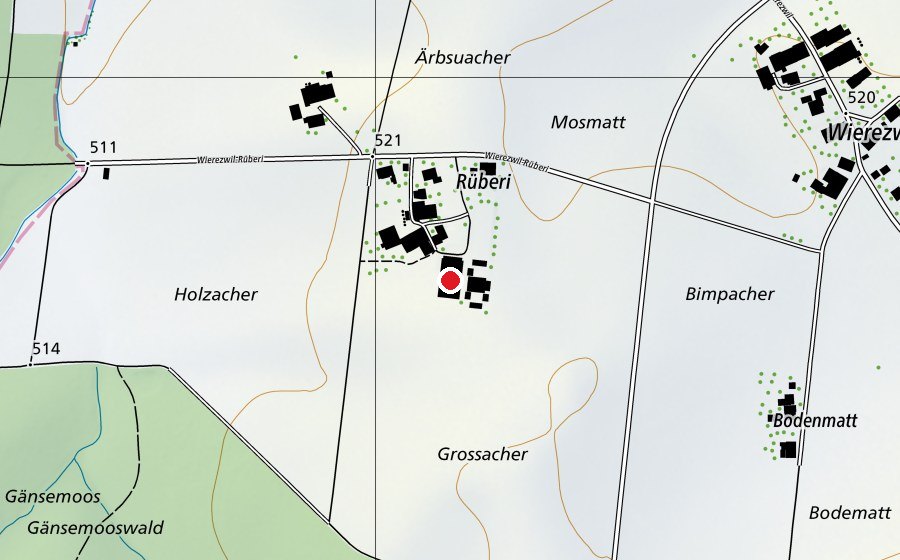 Karte mit dem Standort von Reithalle (Sportplatz)