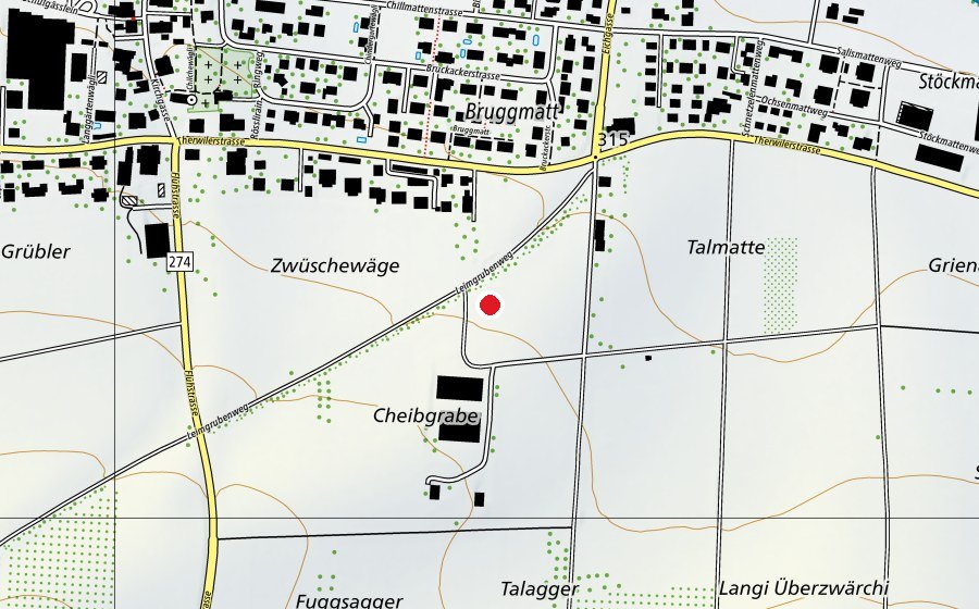 Mappa con la posizione di Reitplatz (Campo sportivo)