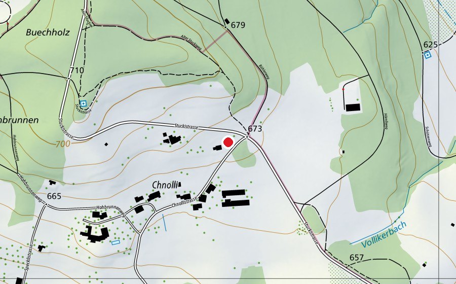 Mappa con la posizione di Reitplatz Chnolli (Campo sportivo)