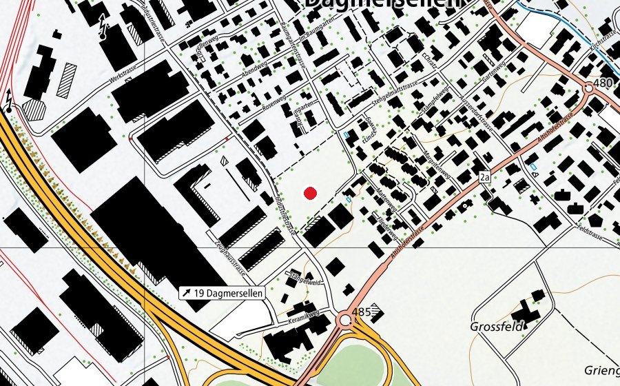 Karte mit dem Standort von Reitplatz Dagmersellen (Sportplatz)