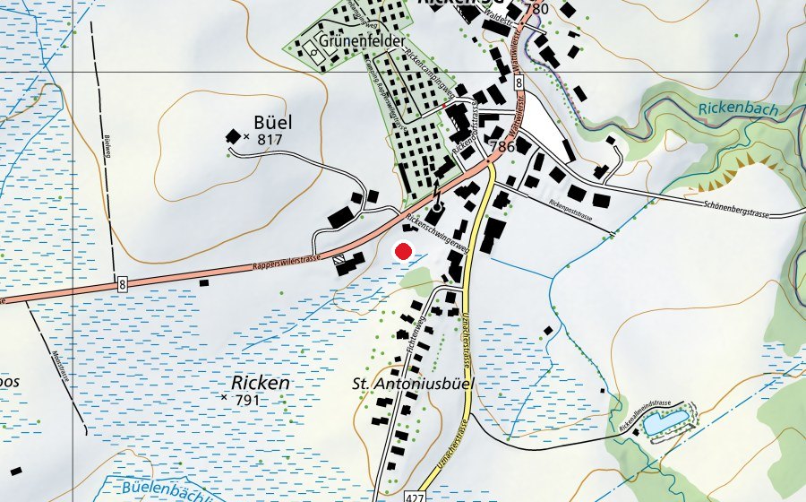 Carte indiquant l’emplacement de Rickenschwinget (Terrain de sport)