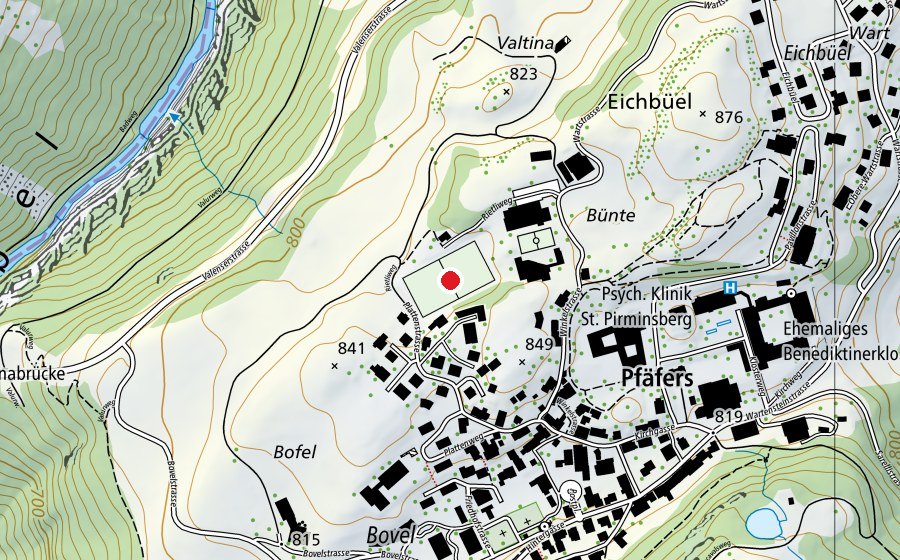 Carte indiquant l’emplacement de Rietli (Terrain de sport)
