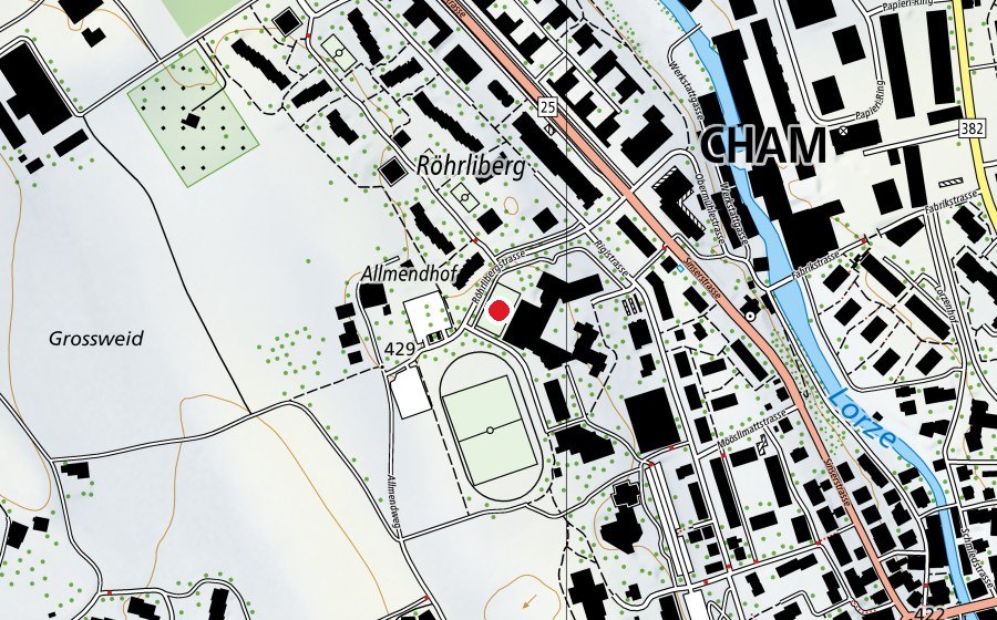 Map showing the location of Röhrliberg (Sports field)