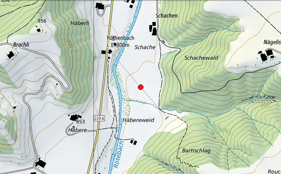 Carte indiquant l’emplacement de Röthenbach 300m (Terrain de sport)