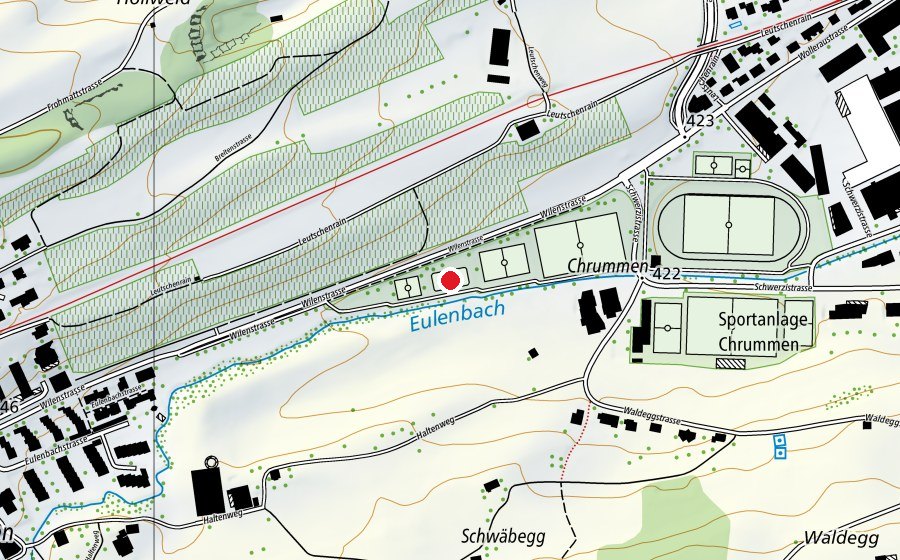 Carte indiquant l’emplacement de Rollhockey-Platz (Terrain de sport)