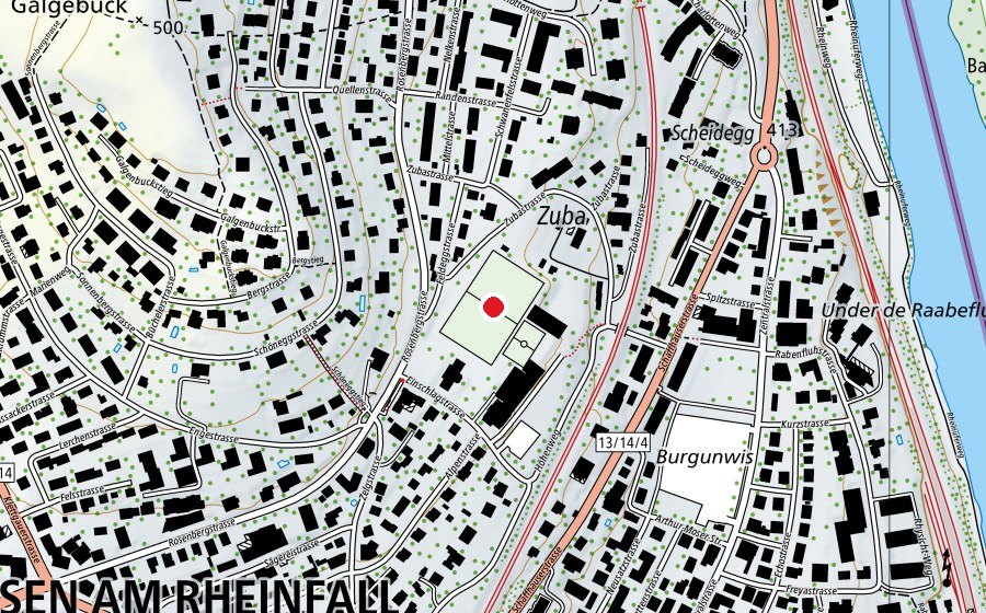 Mappa con la posizione di Rosenberg (Campo sportivo)