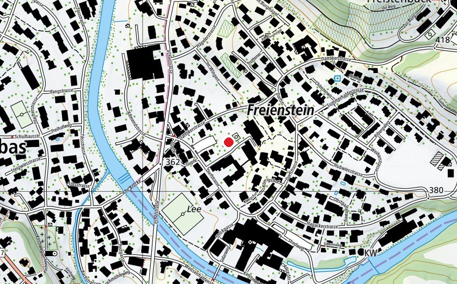 Mappa con la posizione di Roter Platz (Campo sportivo)