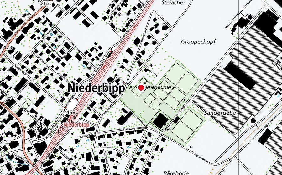 Karte mit dem Standort von Roter Platz (Sportplatz)