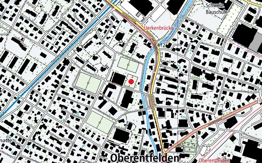 Carte indiquant l’emplacement de Roter Platz (Terrain de sport)