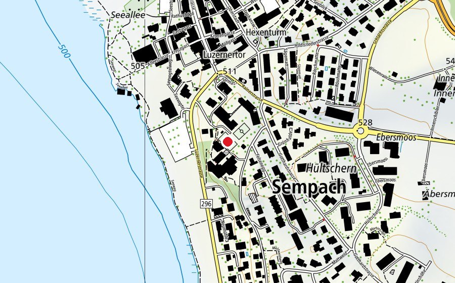Mappa con la posizione di Roter Platz (Campo sportivo)