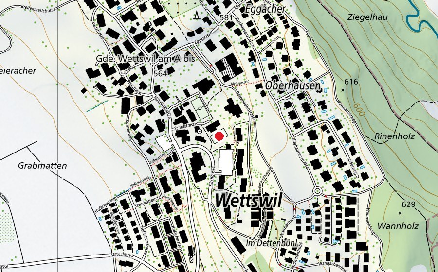 Map showing the location of Roter Platz (Sports field)