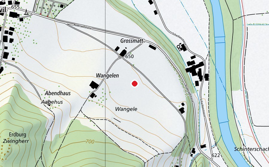 Karte mit dem Standort von Rüderswil 300m (Sportplatz)