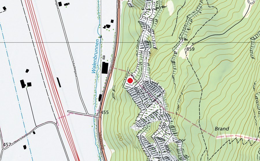 Mappa con la posizione di Rynächt Pfeiler (Campo sportivo)