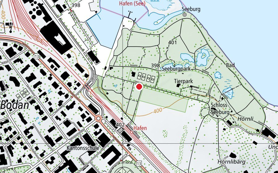 Carte indiquant l’emplacement de Schachfeld (Terrain de sport)