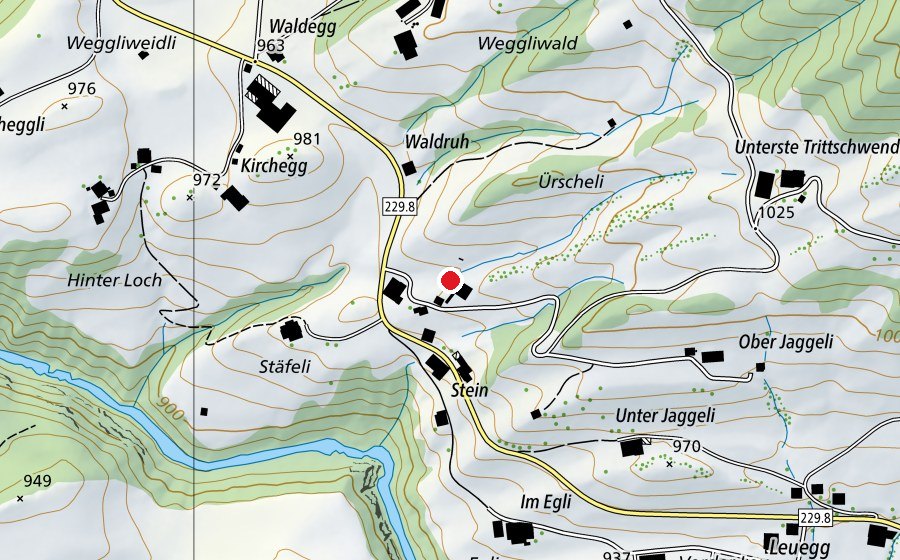 Karte mit dem Standort von Schangnau 50m (Sportplatz)