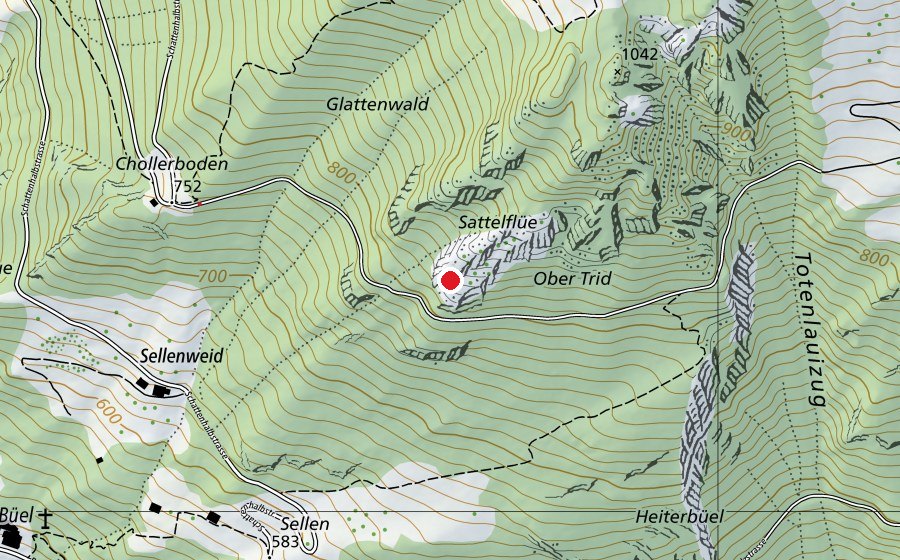 Carte indiquant l’emplacement de Schattenwändli (Terrain de sport)