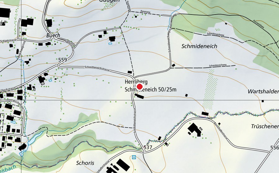 Mappa con la posizione di Schiessanlage 25/50m (Campo sportivo)