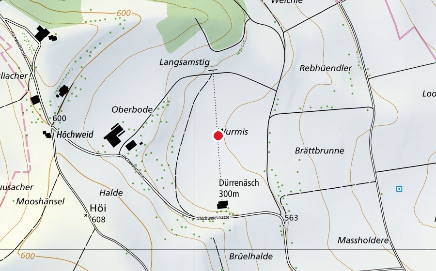 Map showing the location of Schiessanlage Dürrenäsch-Hallwil (Sports field)