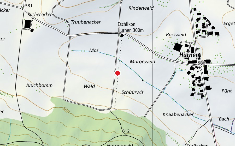 Mappa con la posizione di Schiessanlage Hurnen (Campo sportivo)