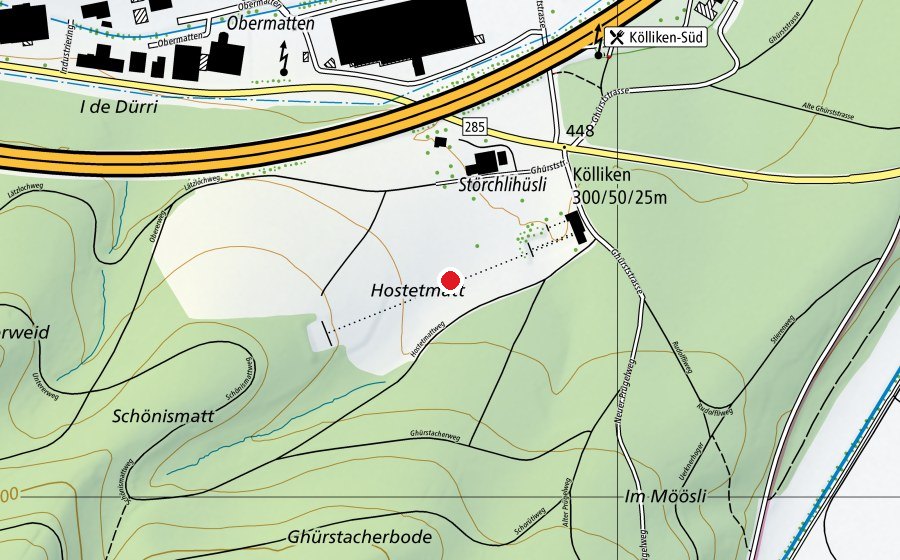 Karte mit dem Standort von Schiessplatz (Sportplatz)