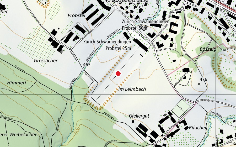 Carte indiquant l’emplacement de Schiessplatz Probstei (Terrain de sport)