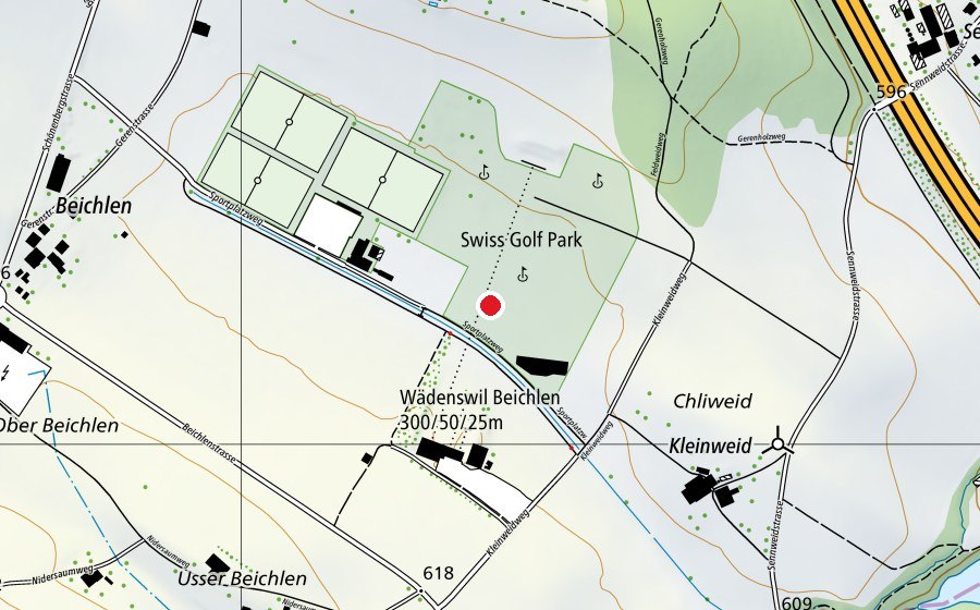 Mappa con la posizione di Schiessplatz Wädenswil (300m) (Campo sportivo)