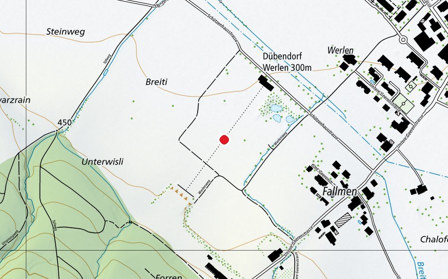 Karte mit dem Standort von Schiessplatz Werlen (Sportplatz)