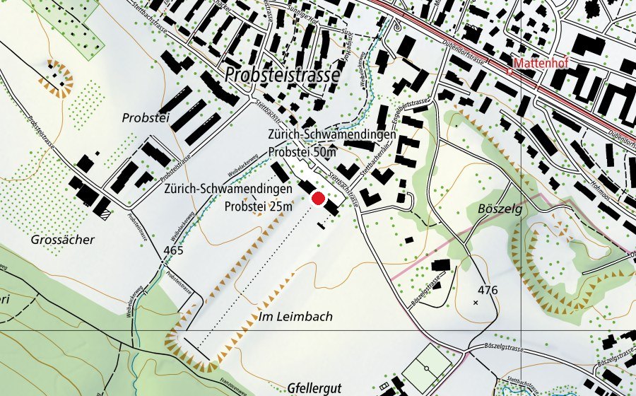Mappa con la posizione di Schiesssportzentrum Probstei Zürich (Campo sportivo)