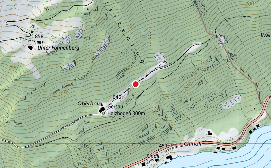 Map showing the location of Schiessstand Oberholz (300m) (Sports field)