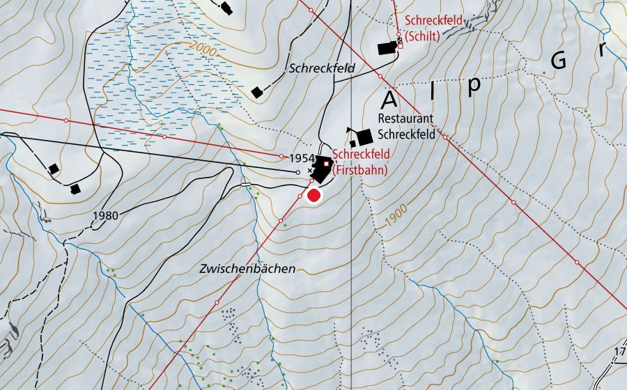 Mappa con la posizione di Schreckfeld (Campo sportivo)