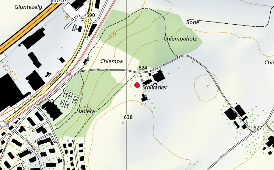 Mappa con la posizione di Schüracher (Campo sportivo)