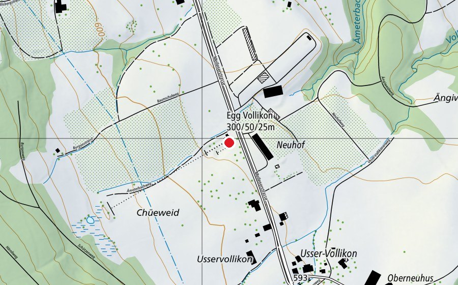 Map showing the location of Schützenhaus Usser-Vollikon (Sports field)