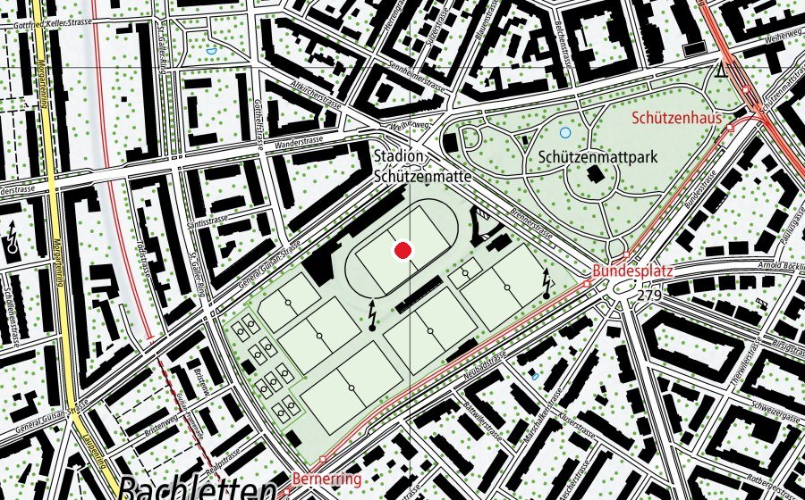 Mappa con la posizione di Schützenmatte (Campo sportivo)