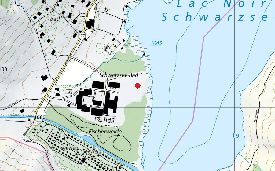 Carte indiquant l’emplacement de Schwarzsee-Bergschwinget (Terrain de sport)