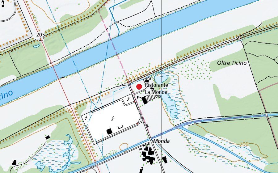 Map showing the location of Scuderia "La Monda" (Sports field)