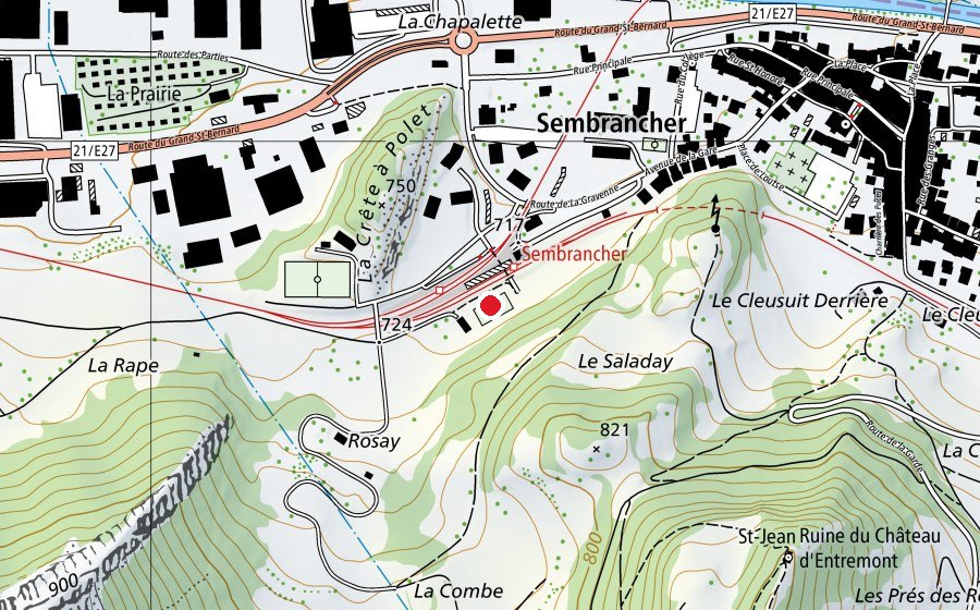 Carte indiquant l’emplacement de SembranchBinks (Terrain de sport)