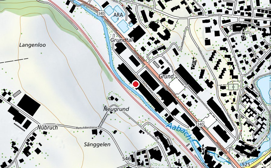 Map showing the location of Shuttlezone (Sports field)