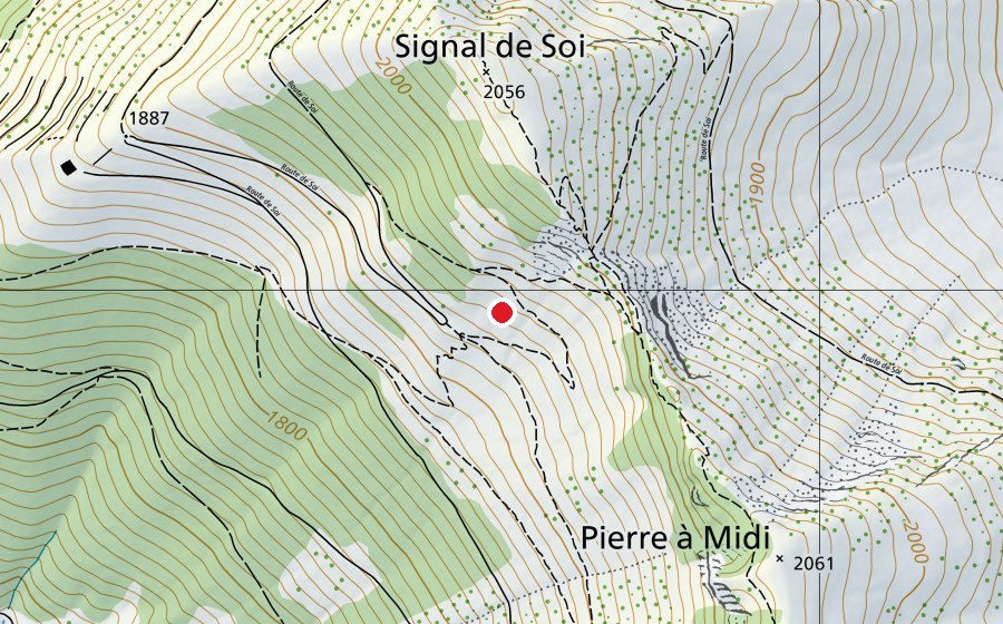 Carte indiquant l’emplacement de Signal de soi (Terrain de sport)