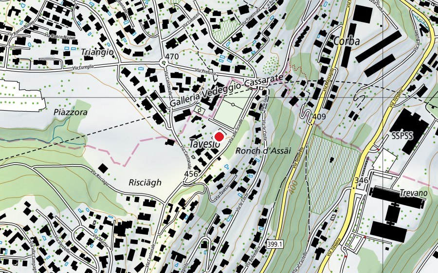 Carte indiquant l’emplacement de Sintetico Tavesio (Terrain de sport)