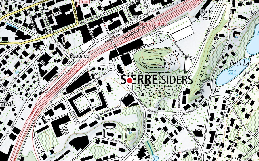 Map showing the location of Skate Park (Sports field)