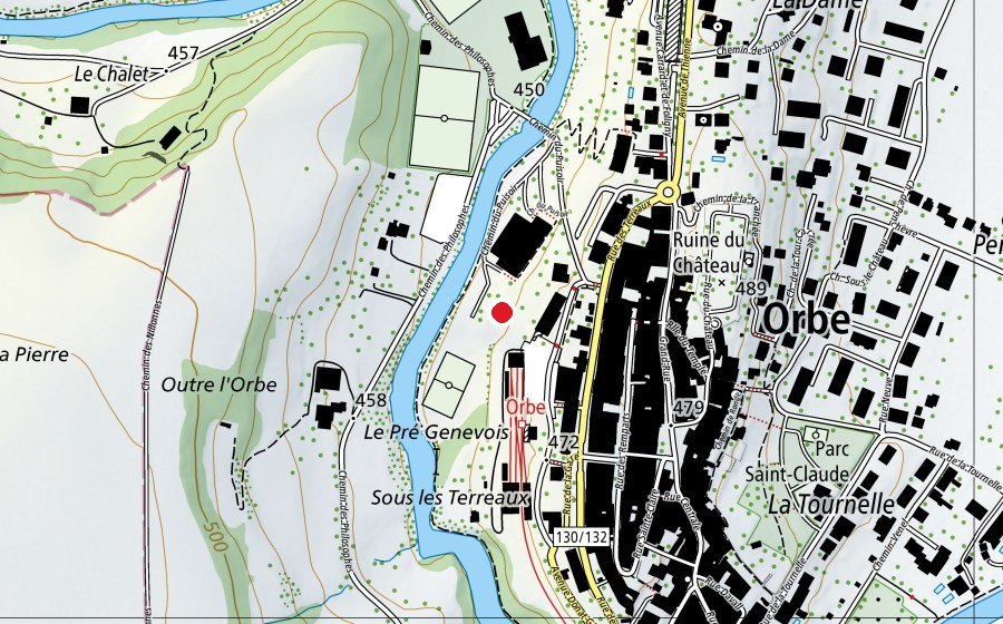 Carte indiquant l’emplacement de Skateparc (Terrain de sport)