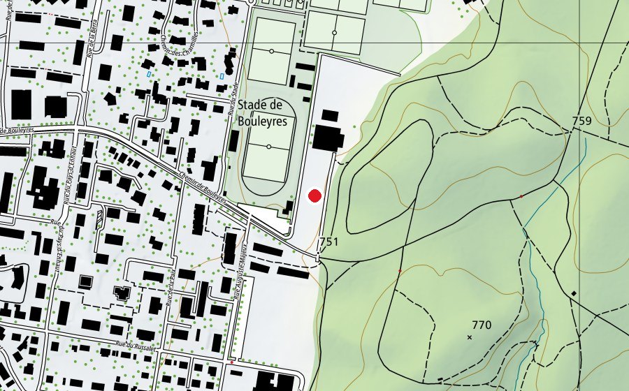 Carte indiquant l’emplacement de Skatepark Bouleyrs (Terrain de sport)