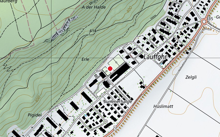 Map showing the location of Skatepark Lauffohr (Sports field)