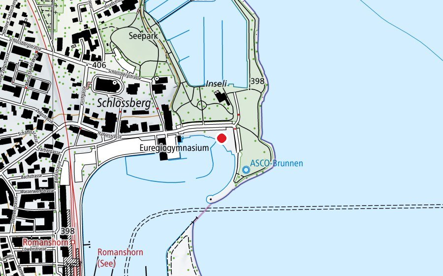 Mappa con la posizione di Skatepark Romanshorn (Campo sportivo)