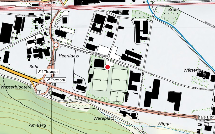 Carte indiquant l’emplacement de Skatepark Stockwiesen (Terrain de sport)
