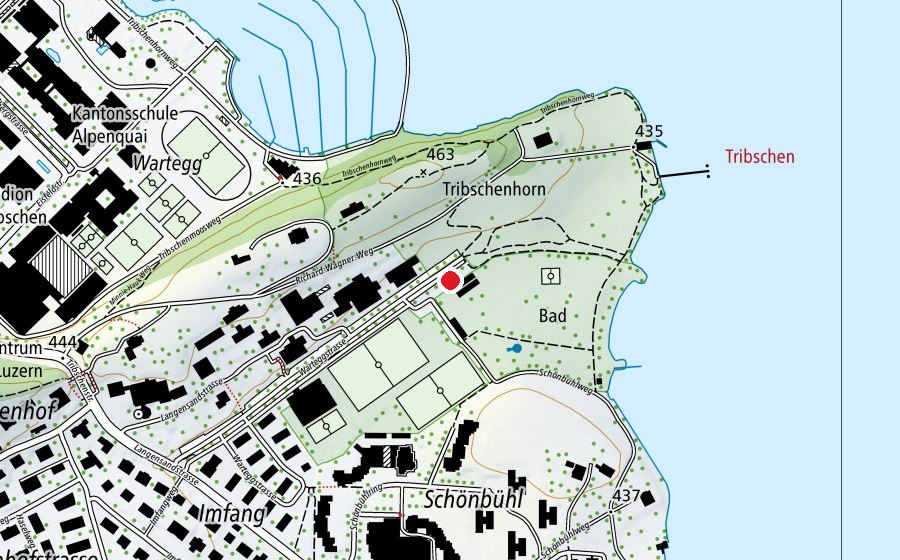 Mappa con la posizione di Skatepark Tribschen (Campo sportivo)